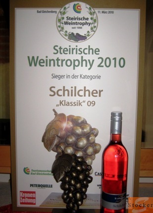 Sieger Weintrophy Bad Gleichenberg 2010, Stocker´s Schilcher 2009 Sieger Weintrophy Bad Gleichenberg 2010, Stocker´s Schilcher 2009