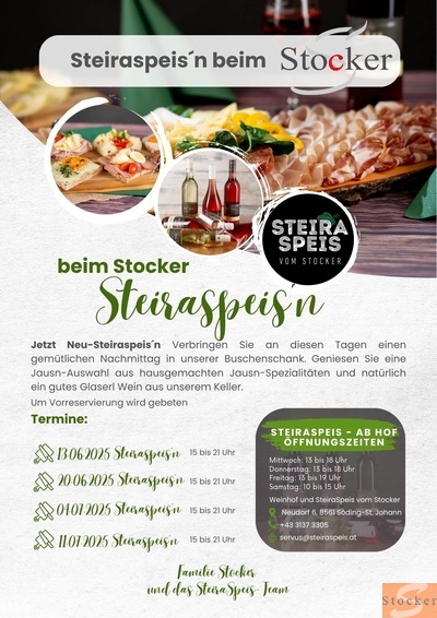Steiraspeisn beim Stocker
